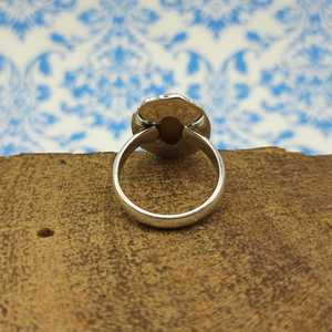 Bohemian 925 Sterling Silver Handmade Pearl Shine <b>Titanium</b> Druze <b>Ring</b> , Bohemian Designer Silver <b>Ring</b> - Product Image 2