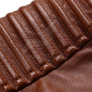 แจ็กเก็ตหนังให้ความอบอุ่นแบบลำลองสำหรับฤดูหนาวของผู้ชายวัสดุคุณภาพสูงพร้อมซิปคอตั้ง - Product Image 4