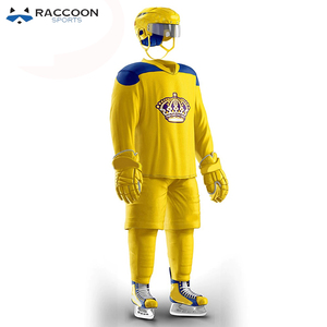 Uniformes de Hockey sobre Hielo al por Mayor de Alta Calidad, 100% Algodón, Secado Rápido, Transpirables, Color Azul, Último Estilo, Raccoon Sports - Product Image 2
