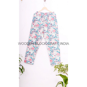 Conjunto de pijama floral bohemio con estampado de bloques de primavera térmica de algodón puro para mujer, ropa de dormir de verano, pijamas de regalo para damas de honor - Product Image 3