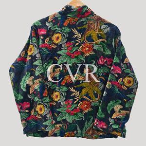 Manteau à col mandarin brodé à la main avec motifs floraux, manches longues, grande taille, vêtements d'extérieur pour femmes, style bohème décontracté, automne - Product Image 4