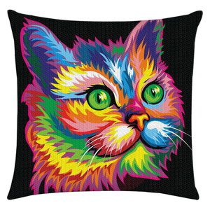 5D diamante pintura funda <span class=keywords><strong>de</strong></span> almohada gato animales diamantes <span class=keywords><strong>de</strong></span> imitación imágenes bordado DIY <span class=keywords><strong>punto</strong></span> <span class=keywords><strong>de</strong></span> <span class=keywords><strong>cruz</strong></span> funda <span class=keywords><strong>de</strong></span> cojín - Product Image 2
