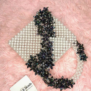 Bolso de mano con cuentas de lujo hecho a mano para mujer, bolso de mujer para fiesta de noche - Product Image 1