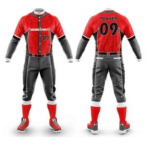 El Mejor Conjunto de Uniformes de Béisbol Personalizados para Hombre, Talla Grande, 100% Poliéster, Transpirable y Antibacteriano, con Logotipo Personalizado Más Vendido - Product Image 2