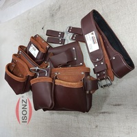Pochette à outils pour ceinture en cuir personnalisée 18 poches