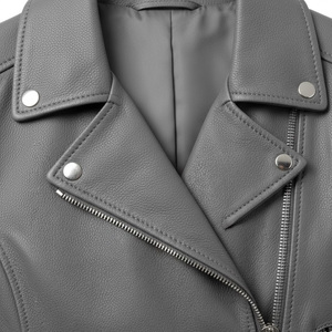 Chaqueta de cuero de alta calidad para mujer OEM proveedor de fábrica al por mayor hecho a medida elegante slim fit biker prendas de vestir exteriores moda moderna - Product Image 5