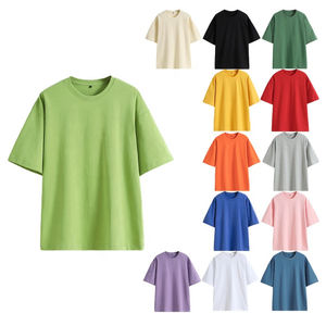 T-shirt personnalisé en coton 100% anti-plis, coupe ample et oversize, à manches courtes, pour le sport et l'exercice en extérieur - Product Image 1