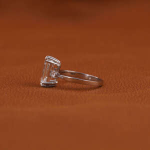 18KT Solid Gold Luxury Wedding <b>Ring</b> <b>Emerald</b> Cut Lab Grown Diamond Engagement Solitaire Side Round Cut Diamond IGI Certified <b>Ring</b> - Product Image 2