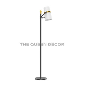 Lampe sur pied en métal au design tendance avec trois pieds, finition noire et dorée, pour restaurants, hôtels, maisons de campagne, décoration de pièce - Product Image 2