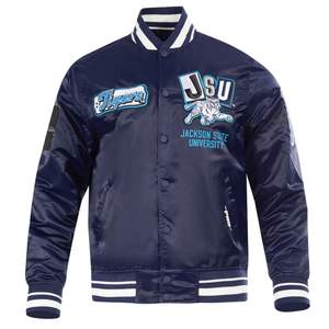 Veste Letterman en satin de qualité supérieure Style rétro classique avec boutons pression Commandes en gros pour les écoles et les clubs - Product Image 1