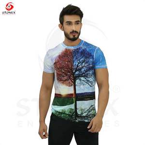 Camiseta en blanco personalizada, camisetas de poliéster ajustadas, camiseta de secado rápido con cuello redondo para correr, Fitness, entrenamiento, gimnasio, deporte, camiseta para hombre - Product Image 3