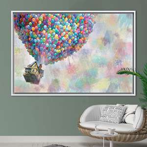 ยกระดับพื้นที่ของคุณด้วยภาพพิมพ์บนผืนผ้าใบศิลปะติดผนังสีสันสดใสแบบสายรุ้ง 1P:กรอบสีขาว - Product Image 1