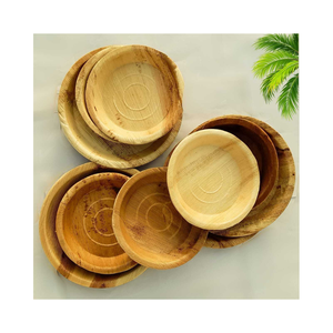 Ensemble de vaisselle jetable en feuille de palmier rectangle en bambou personnalisé, assiettes en bambou biodégradables pour mariages et fêtes-vente en vrac - Product Image 4