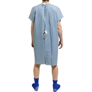 Bata de paciente de hospital de algodón polivinílico unisex de alta calidad Material suave personalizado - Product Image 2