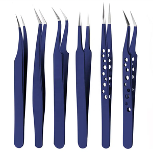 Pince à épiler professionnelle en acier inoxydable de haute qualité pointes de fibres multicolores pour applicateur de beauté d'extension de cils Volume - Product Image 6