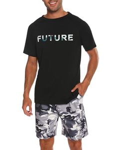 Pyjama d'été décontracté coréen pour homme, ensemble deux pièces col roulé à manches longues, en coton respirant et séchage rapide - Product Image 1