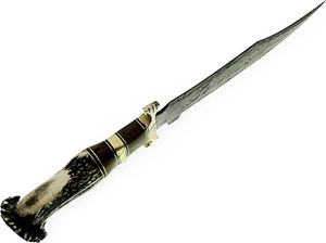 Couteau Bowie en acier damassé fait à la main manche en bois et gaine en cuir couteau Viking couteau d'extérieur - Product Image 4