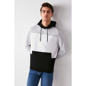GRIMELANGE Clyde <b>Men's</b> Bloklu Hooded Drawstring Fleece Lined <b>Sweatshirt</b> - Product Image 1