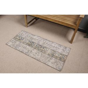 พรมขนาด 1.9x4.1 ฟุต, พรมตุรกีโบราณ, พรมขนสัตว์สีเทาไล่เฉด - Product Image 2