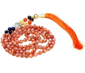 ศิลปินอินเดียทำด้วยมือ7จักระ pulsera 108ถักมาลาลูกปัดคริสตัลบำบัดเครื่องประดับโยคะแฟชั่นสร้อยคอลูกปัด - Product Image 4