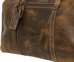 Bolso de sillín de estilo occidental de lona de cuero Unisex de Venta caliente para viajar bolso de noche de moda con aspecto deportivo - Product Image 2