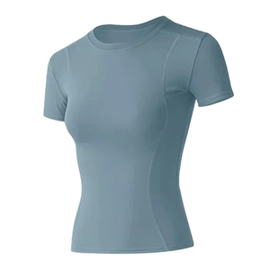 CT63-Camisetas deportivas de poliéster con estampado personalizado para hombre y mujer, blusas, tops unisex para gimnasio, camiseta lisa ajustada - Product Image 4