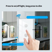 Interruptor Atenuador de Luz Inteligente Multi-Gang con Panel Táctil Wi-Fi, Compatible con Alexa, Controlador de Brillo LED de 3 Gangs
