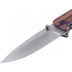 Vente en gros de commandes en vrac personnalisées OEM ODM service en acier inoxydable couteau pliant d'extérieur manche en bois couteau de poche dur et tranchant - Product Image 4
