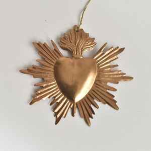 Métal Sacré Milagros Miroir Coeur Sacré Coeur Vintage Cadre Tenture Murale Décor - Product Image 3