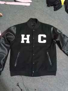 Chaqueta universitaria para hombre al por mayor, chaqueta de béisbol deportiva de lona holgada bordada con logotipo personalizado y logotipo de posición frontal - Product Image 4