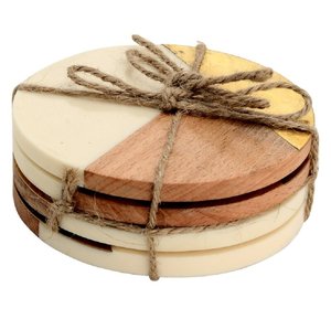 Luxurious Walnut Coasters Creative Wooden Tea Mat Elegant Unique Design Home Hotel Kitchen Classic Style Eco-Friendly <b>4</b> Inch - Product Image 1