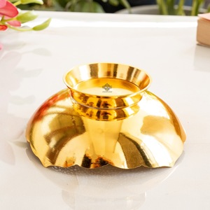 Indianartvilla ชามเงินแท้ทรงกลมขัดเงาสีทองดีไซน์เนอร์ขนาดใหญ่อุปกรณ์เสิร์ฟสำหรับใช้ในบ้านโรงแรมและร้านอาหาร-300มล. - Product Image 6