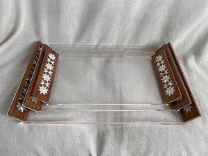 Ensemble de service alimentaire laqué fait à la main pour un Eid et un Ramadan élégants, plateau en bois luxueux avec incrustation de nacre et porte-chocolat en acrylique - Product Image 4