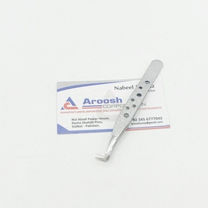 Pince à épiler à 90 degrés à paillettes argentées de haute qualité pince à épiler à extension de cils en acier inoxydable saine et durable avec pointe pointue - Product Image 6