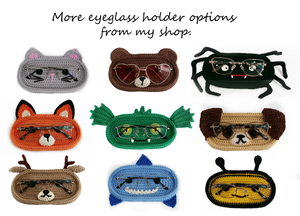 Crochet Eyeglass Case Handmade Eyeglasses Holder Boite Bear Animal Glass Glaser Handwork Holder Kasten Cute Amigurumi Frog Case - Product Image 5