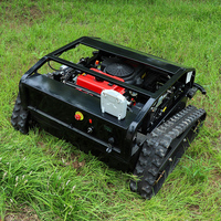 Cortacésped de arrastre Cortacésped de gasolina con control remoto Pista de orugas negra