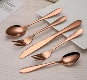 Gran oferta, juego de cubiertos mate de acero inoxidable 304, cuchillo de lujo, tenedor, cuchara, juego de cubiertos de oro rosa para boda - Product Image 3