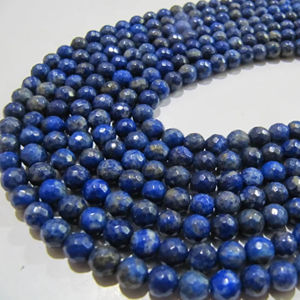 Cuentas de lapislázuli facetadas de alta calidad, hebra de 6mm, Color azul de 15 pulgadas de largo, precios al por mayor para la fabricación de joyas - Product Image 1