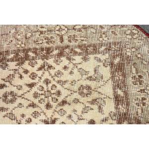 Alfombra de lana de retazos marrón Beige clásica, diseño turco de 2,5x1,4 pies para el hogar, para entrada, cabecera, pasillo, látex rectangular - Product Image 5