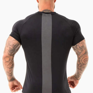 Chemises athlétiques de gymnastique d'été pour hommes T-Shirt de sport de haute qualité Polyester Workout Muscle Plain Print T Shirt pour hommes - Product Image 3