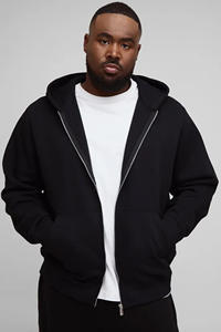 Sudaderas con Capucha y Cremallera de Felpa 100% Algodón de Alta Calidad al por Mayor para Hombre, Bordadas, Corte Regular, Ecológicas, con Hombros Caídos - Product Image 2