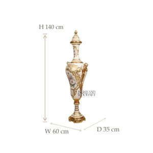 Vintage Decorative <b>Vase</b> with Floral Art and <b>Gold</b> Accents Classic Porcelain Style Home Decor Piece - Product Image 5