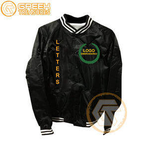 Veste universitaire brodée en satin Omega de haute qualité, vêtements grecs respirants personnalisés, vestes en gros Psi pour hommes - Product Image 2