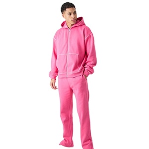 Nouvelle Arrivée Survêtements Homme Coupe Slim Entièrement Zippés Grande Taille 380 Gsm Coton Uni Design Personnalisé Prix Usine Vente en Gros - Product Image 1