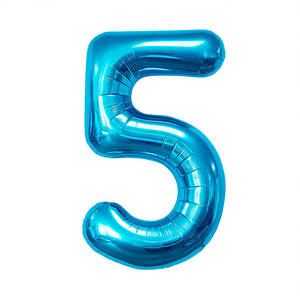 Palloncini Numero Party Love Blu N5 45cm Confezione da 12 Pezzi - Product Image 2