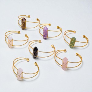 กำไลข้อมือพลอยสองจุดสีเงินสเตอริ925กำไลชุบทองทำด้วยมือ - Product Image 4