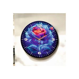 Silent 50cm <b>Table</b> Wall <b>Clock</b> Rose Flower Patterned Wooden Gift <b>Table</b> Wall <b>Clocks</b> - Product Image 4