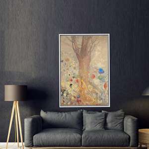 Affiche sur toile du Bouddha : œuvre d'art imprimée sur toile, art mural moderne, encadrée en blanc - Product Image 1