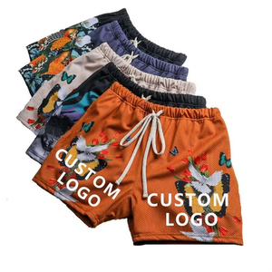 กางเกงขาสั้นลำลองผ้าตาข่ายแบบสวมใส่สบายสำหรับผู้ชายและผู้หญิง ขายส่ง OEM ผลิตตามสั่ง ความยาว 5 นิ้ว เหมาะสำหรับเล่นบาสเก็ตบอล ออกกำลังกาย ฤดูร้อน พิมพ์ลายดิจิทัล - Product Image 1