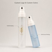 Flacon pulvérisateur PET givré de 50 ml, flacon cosmétique vide à fine brume pour toner, brume pour le visage, logo personnalisé, estampage doré